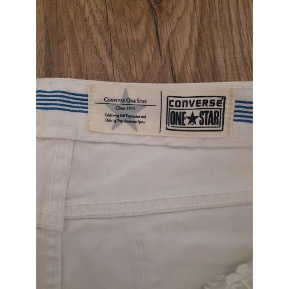 Converse One Star White Denim Flare Leg Jeans size 12 Great Condition Y2K - Picture 3 of 5